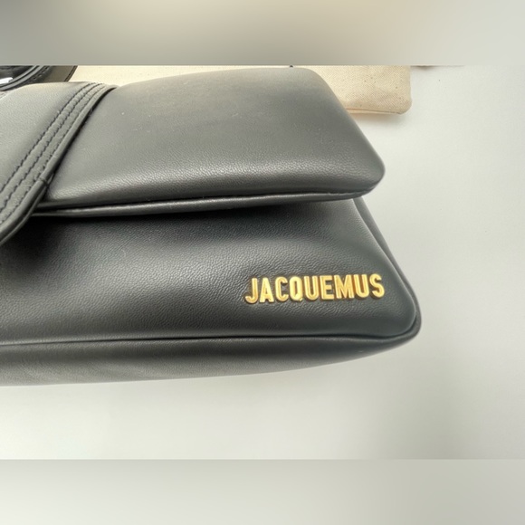 ❌❌SOLD! JACQUEMUS BLACK LEATHER LARGE LAMBSKIN BAMBIMOU SHOULDER BAG PURSE NWT! - Picture 11 of 16